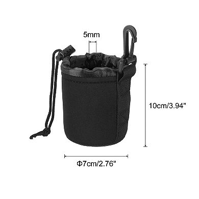 Camera Lens Bag, 2 Pcs Drawstring Lens Pouch with Thick Protective Neoprene, Lens Case