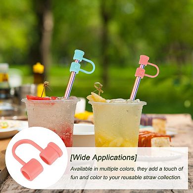 Straw Cover Cap, Silicone Straw Tips Cover Fits 7.5-8mm OD Drinking Straws 24 Pcs