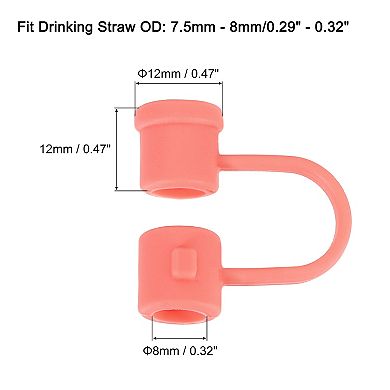 Straw Cover Cap, Silicone Straw Tips Cover Fits 7.5-8mm OD Drinking Straws 24 Pcs