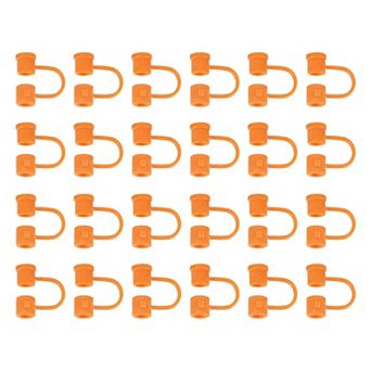 Straw Cover Cap, Silicone Straw Tips Cover Fits 7.5-8mm OD Drinking Straws 24 pc