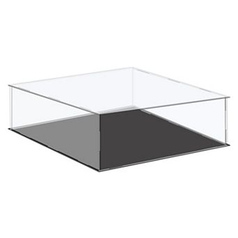 Acrylic Display Case Plastic Box Cube Storage Box Assemble Dustproof Showcase 16.1x16.1x4.1 Inch