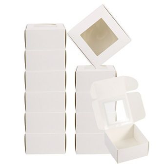 3"x3"x1.5" Paper Soap Box with Window, 30 Pack Homemade Soap Boxes Square Presents Packaging Boxes