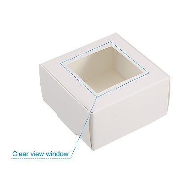 3"x3"x1.5" Paper Soap Box with Window, 30 Pack Homemade Soap Boxes Square Presents Packaging Boxes