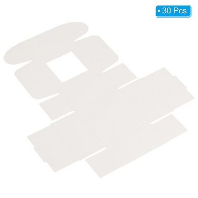 3"x3"x1.5" Paper Soap Box with Window, 30 Pack Homemade Soap Boxes Square Presents Packaging Boxes