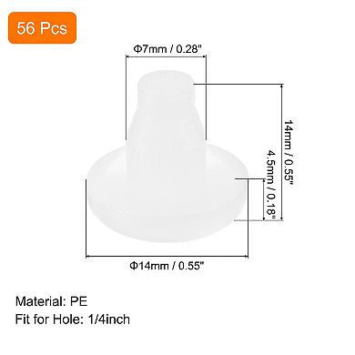 Glass Table Top Bumpers with Stem, 0.28 Inch Anti Collision Slip Glass Table Spacers