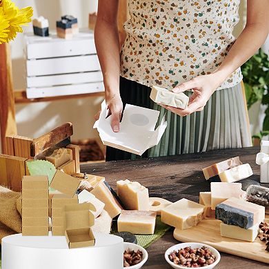 Paper Soap Box, 20 Pack Homemade Soap Boxes Rectangle Presents Packaging Boxes for DIY