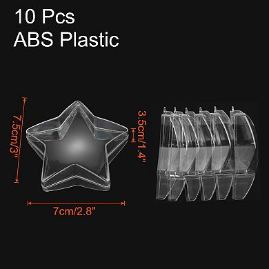 10 Pcs Clear Star Ornament, 2.8 Inch Hanging Plastic Balls Transparent Star Shaped Decor