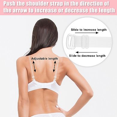 3 Pair Invisible Bra Strap, Plastic Hook Non-Slip Adjustable Shoulder Strap ABS
