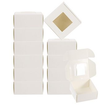 2.5"x2.5"x1" Paper Soap Box with Window, 30 Pack Homemade Soap Boxes Square Presents Packaging Boxes