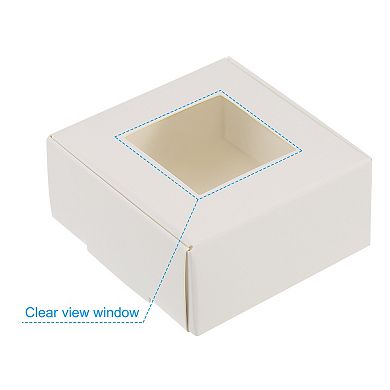 2.5"x2.5"x1" Paper Soap Box with Window, 30 Pack Homemade Soap Boxes Square Presents Packaging Boxes