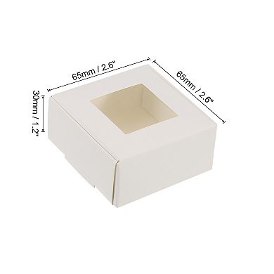 2.5"x2.5"x1" Paper Soap Box with Window, 30 Pack Homemade Soap Boxes Square Presents Packaging Boxes
