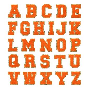 26 pc Glitters Chenille Letter Patches 2.17" Chenille Iron-On Letter Patches Applique for Clothing