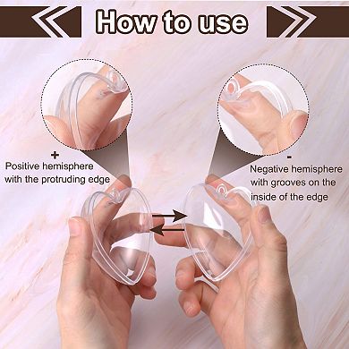 10 Pcs Clear Heart Ornament, 3.9 Inch Hanging Plastic Balls Transparent Heart Shaped Decor