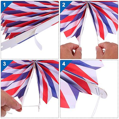 Hanging Paper Fans Party Set 6 Pcs Round Pattern Hanging Paper Fans Decoration