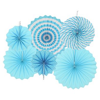 Hanging Paper Fans Party Set 12 pc Round Pattern Hanging Paper Fans Decoration for Home, Shop Wall