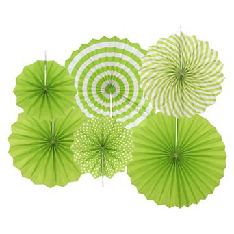 Hanging Paper Fans Party Set 12 pc Round Pattern Hanging Paper Fans Decoration for Home, Shop Wall