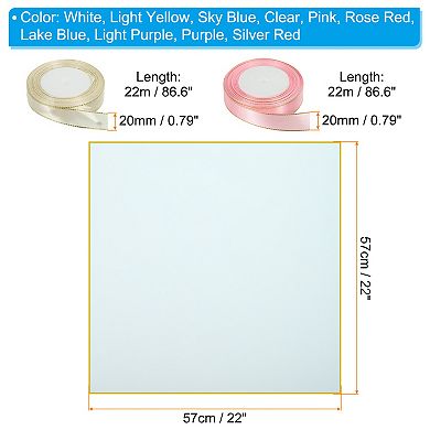 20 Sheets Flower Wrapping Paper, 22"x22" Floral Bouquet Craft Packaging Paper with Ribbon 10 Colors