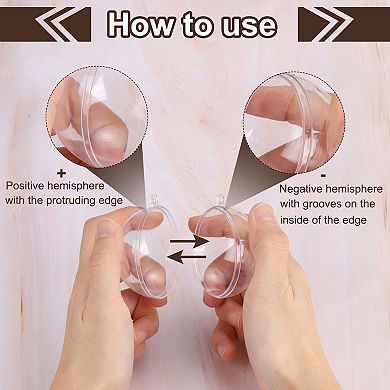 10 Pcs Clear Fillable Balls Ornament, 1 Inch Hanging Plastic Balls Transparent Decor Balls