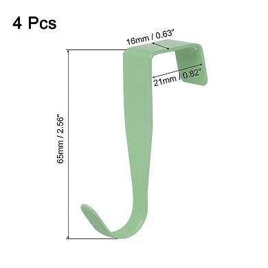 Over the Door Hook, 4 Pack Carbon Steel Cabinet Door Single Hooks, Metal Door Hanger