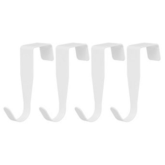 Over the Door Hook, 4 Pack Carbon Steel Cabinet Door Single Hooks, Metal Door Hanger