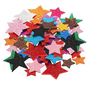 Foam Stickers, 60 pc EVA Self Adhesive Glitters Foam Shape Sticker Craft Supplies Multicolor