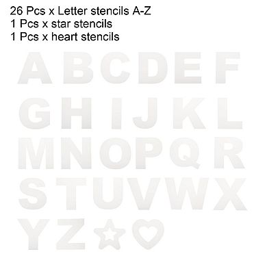 6 Inch Large Letter Stencils Alphabet Stencils, Star Stencil and Heart Stencil for Decoration