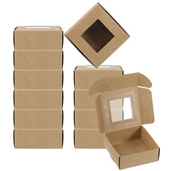 2.5"x2.5"x1" Paper Soap Box with Window, 30 Pack Homemade Soap Boxes Square Presents Packaging Box