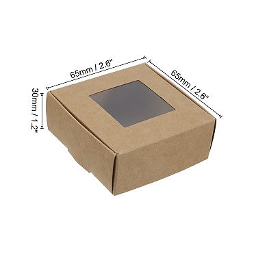 2.5"x2.5"x1" Paper Soap Box with Window, 30 Pack Homemade Soap Boxes Square Presents Packaging Box