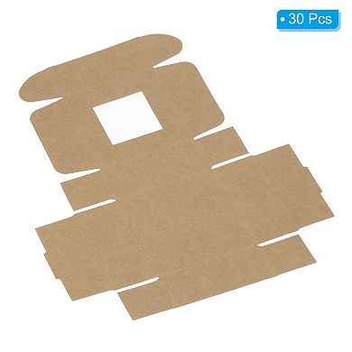 2.5"x2.5"x1" Paper Soap Box with Window, 30 Pack Homemade Soap Boxes Square Presents Packaging Box