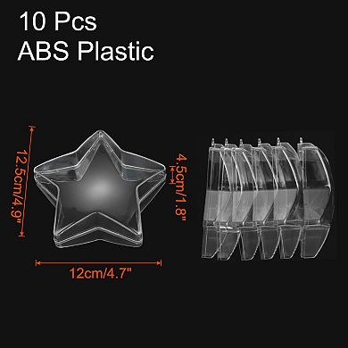 10 Pcs Clear Star Ornament, 4.7 Inch Hanging Plastic Balls Transparent Star Shaped Decor
