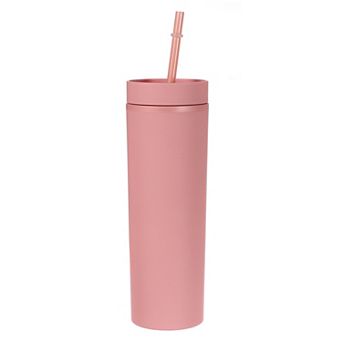 Skinny Tumbler with Lids and Straws, 16 Oz Matte Skinny Tumbler Bulk