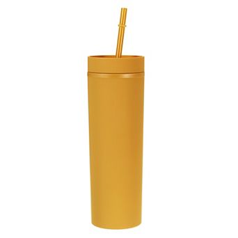 Skinny Tumbler with Lids and Straws, 16 Oz Matte Skinny Tumbler Bulk