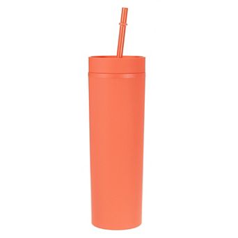 Skinny Tumbler with Lids and Straws, 16 Oz Matte Skinny Tumbler Bulk