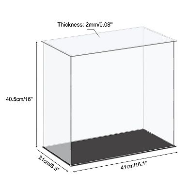 Acrylic Display Case Plastic Box Cube Storage Box Assemble Dustproof Showcase 16.1x8.3x16 Inch
