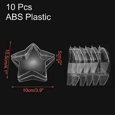10 Pcs Clear Star Ornament, 3.9 Inch Hanging Plastic Balls Transparent Star Shaped Decor