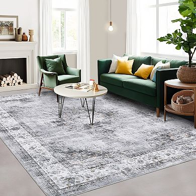 Garvee Washable Non Slip Area Rugs Stain Resistant Non Shedding Bordered for Indoor use