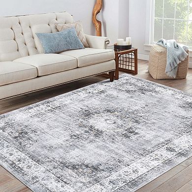 Garvee Washable Non Slip Area Rugs Stain Resistant Non Shedding Bordered for Indoor use