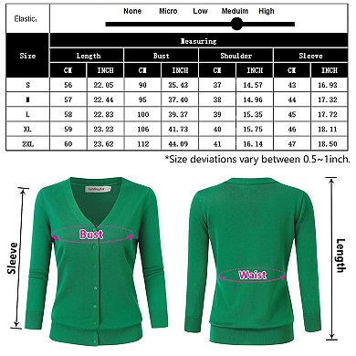 Women's Cardigan Sweaters Fall Cropped Open Front Button V Neck Lightweight Cardigans Knit