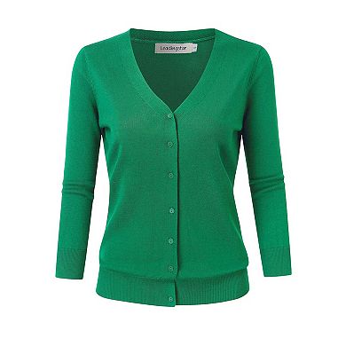 Women's Cardigan Sweaters Fall Cropped Open Front Button V Neck Lightweight Cardigans Knit