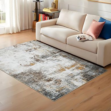 Garvee Machine Washable Non Slip Backing Foldable Area Rug for Living Room Bedroom