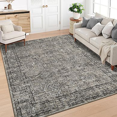 Garvee Machine Washable Non Slip Area Rug for Livingroom Soft Cotton Carpet for Home Use