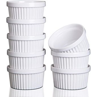 8 Oz Ceramic Ramekins for Baking, Creme Brulee Souffle Bowls