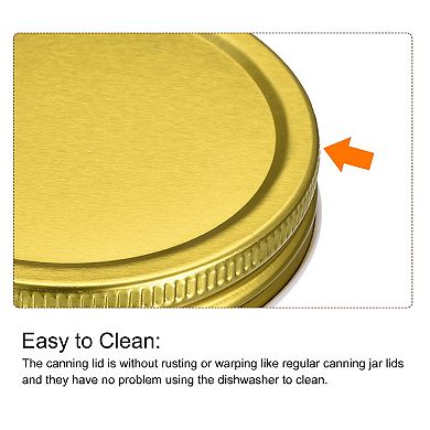 Mason Jar Lids, 12 Pcs Tinplate Canning Lids Wide Mouth Leak Proof Fits Storage Jars