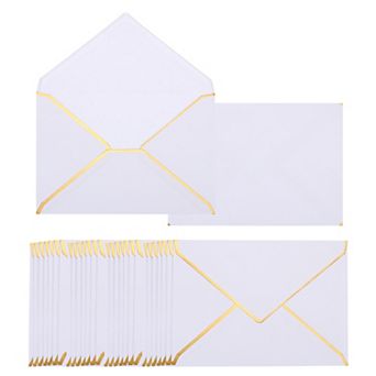 Envelopes Card Christmas Envelopes V Flap Envelopes with Border for Office, Wedding Gift Cards
