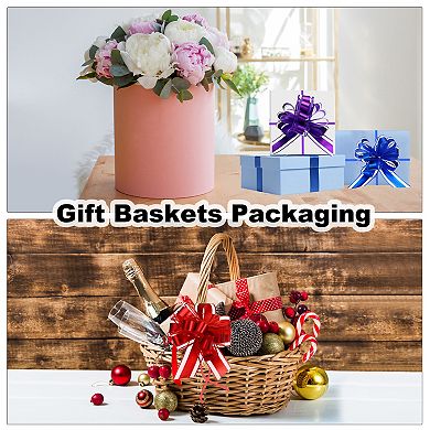 20pcs Pull Bows 6.3 Inches Wide Large Organza Ribbon Gift Bows for Gift Wrapping Gift Baskets