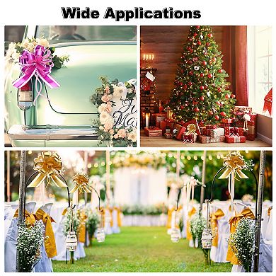 20pcs Pull Bows 6.3 Inches Wide Large Organza Ribbon Gift Bows for Gift Wrapping Gift Baskets