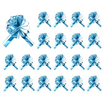 20 pc Pull Bows 6.3 in Wide Large Organza Ribbon Gift Bows for Gift Wrapping Gift Baskets