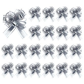 20 pc Pull Bows 6.3 in Wide Large Organza Ribbon Gift Bows for Gift Wrapping Gift Baskets