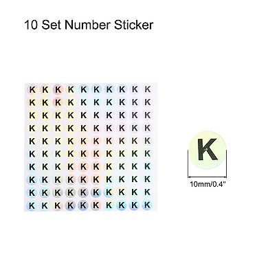 Laser Capital Letter Stickers, 3/8" Alphabet R Round Self-Adhesive Letter Stickers 10 Sheets