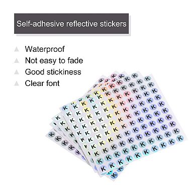 Laser Capital Letter Stickers, 3/8" Alphabet R Round Self-Adhesive Letter Stickers 10 Sheets
